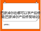 巴彦淖尔在哪可以学产后修复(巴彦淖尔产后修复培训)