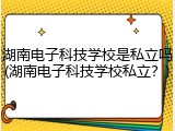 湖南电子科技学校是私立吗(湖南电子科技学校私立？)