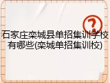 石家庄栾城县单招集训学校有哪些(栾城单招集训校)
