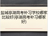盐城亭湖高考补习学校哪家比较好(亭湖高考补习哪家好)
