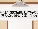 宿迁宿城数控模具技术学校怎么样(宿城数控模具学校)