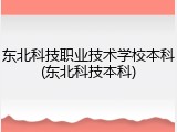 东北科技职业技术学校本科(东北科技本科)