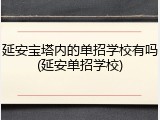 延安宝塔内的单招学校有吗(延安单招学校)