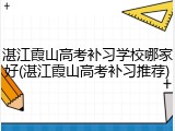 湛江霞山高考补习学校哪家好(湛江霞山高考补习推荐)