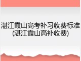 湛江霞山高考补习收费标准(湛江霞山高补收费)