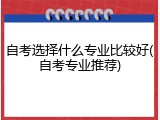 自考选择什么专业比较好(自考专业推荐)