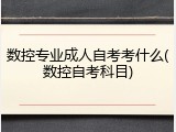 数控专业成人自考考什么(数控自考科目)