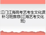 江门江海高考艺考生文化课补习班推荐(江海艺考文化班)