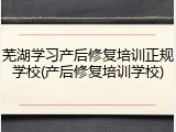 芜湖学习产后修复培训正规学校(产后修复培训学校)