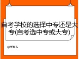 自考学校的选择中专还是大专(自考选中专或大专)