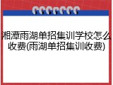 湘潭雨湖单招集训学校怎么收费(雨湖单招集训收费)