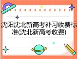 沈阳沈北新高考补习收费标准(沈北新高考收费)