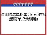 渭南临渭单招集训中心在哪(渭南单招集训地)