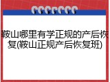鞍山哪里有学正规的产后恢复(鞍山正规产后恢复班)