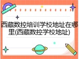 西藏数控培训学校地址在哪里(西藏数控学校地址)