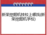 新荣挖掘机技校上哪找(新荣挖掘机学校)
