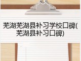 芜湖芜湖县补习学校口碑(芜湖县补习口碑)