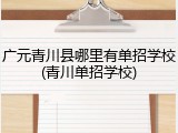 广元青川县哪里有单招学校(青川单招学校)