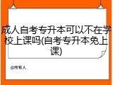 成人自考专升本可以不在学校上课吗(自考专升本免上课)