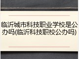 临沂城市科技职业学校是公办吗(临沂科技职校公办吗)