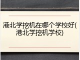 港北学挖机在哪个学校好(港北学挖机学校)