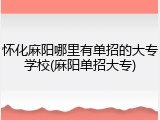 怀化麻阳哪里有单招的大专学校(麻阳单招大专)