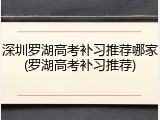 深圳罗湖高考补习推荐哪家(罗湖高考补习推荐)