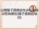 山南隆子县数控车床短期培训班有哪些(隆子县数控培训)