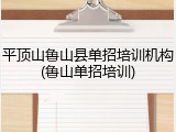 平顶山鲁山县单招培训机构(鲁山单招培训)