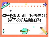 漳平挖机培训学校哪家好(漳平挖机培训优选)