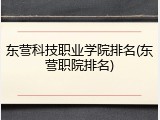 东营科技职业学院排名(东营职院排名)