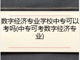 数字经济专业学校中专可以考吗(中专可考数字经济专业)