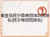 秦皇岛抚宁县单招培训班排名(抚宁单招班排名)