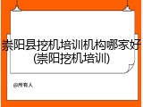 崇阳县挖机培训机构哪家好(崇阳挖机培训)