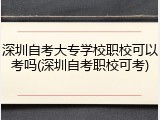 深圳自考大专学校职校可以考吗(深圳自考职校可考)