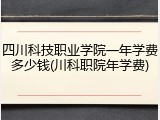 四川科技职业学院一年学费多少钱(川科职院年学费)