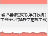镇坪县哪里可以学开挖机?学费多少?(镇坪学挖机学费)