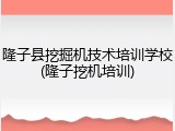 隆子县挖掘机技术培训学校(隆子挖机培训)