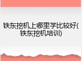 铁东挖机上哪里学比较好(铁东挖机培训)