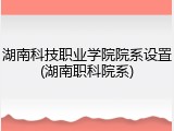 湖南科技职业学院院系设置(湖南职科院系)