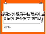 新疆对外贸易学校联系电话查询(新疆外贸学校电话)