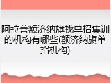阿拉善额济纳旗找单招集训的机构有哪些(额济纳旗单招机构)