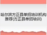 哈尔滨方正县单招培训机构推荐(方正县单招培训)
