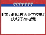 山东力明科技职业学校电话(力明职校电话)