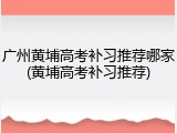 广州黄埔高考补习推荐哪家(黄埔高考补习推荐)