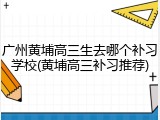 广州黄埔高三生去哪个补习学校(黄埔高三补习推荐)