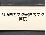 哪所自考学校好(自考学校推荐)