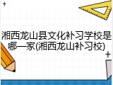 湘西龙山县文化补习学校是哪一家(湘西龙山补习校)