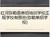 红河弥勒县单招培训学校正规学校有那些(弥勒单招学校)