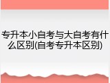 专升本小自考与大自考有什么区别(自考专升本区别)